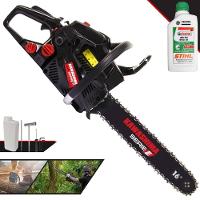 Motosserra Kawashima Kcs 400e à Gasolina 37cc Com Sabre 16 Polegadas - 3300590 + Óleo Stihl 8017 - 1