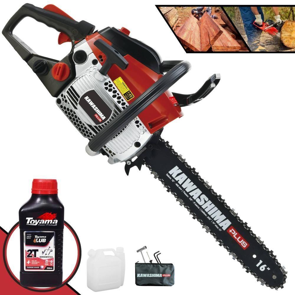 Motosserra Kawashima Kcs380p à Gasolina 37,2cc Com Sabre De 16 Polegadas 6600210 + Óleo Toyama Fg50 - 1