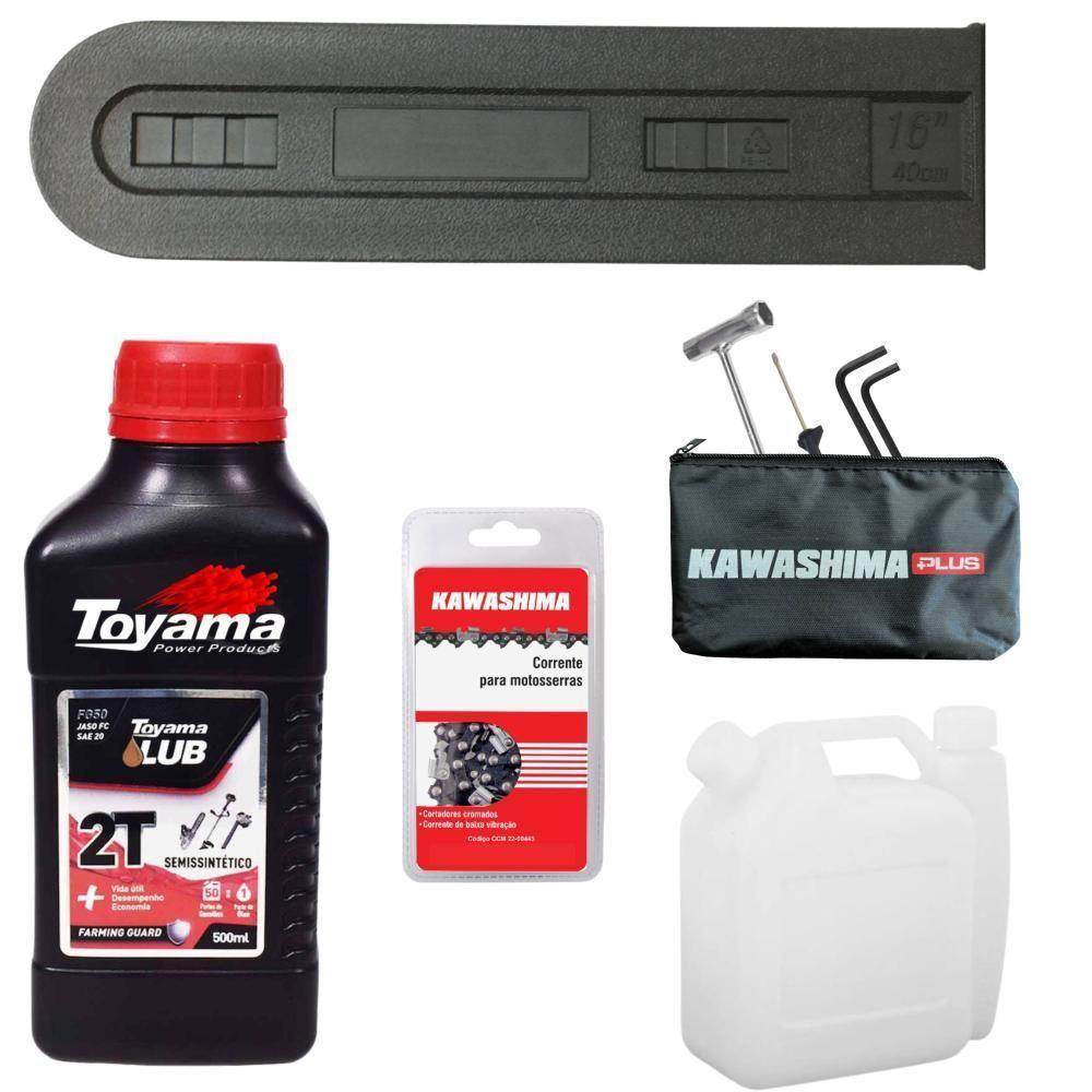 Motosserra Kawashima Kcs380p à Gasolina 37,2cc Com Sabre De 16 Polegadas 6600210 + Óleo Toyama Fg50 - 5