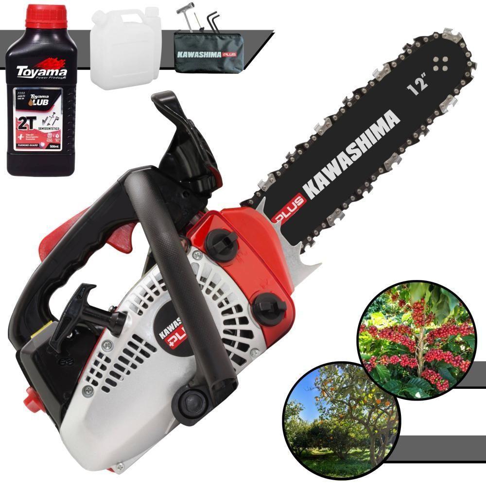 Motosserra Profissional Kawashima Kcs 260-p à Gasolina 25,4cc Com Sabre 12 6600200 + Óleo Toyama Fg50 - 1