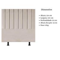 Cabeceira De Cama Casal Box 140 Cm Karla Carla Corino Cor:bege