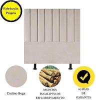 Cabeceira De Cama Casal Box 140 Cm Karla Carla Corino Cor:bege - 5