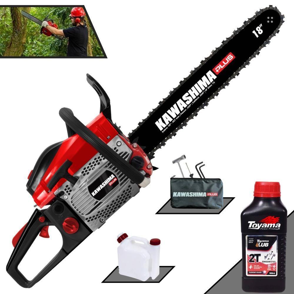 Motosserra Kawashima Kcs500p à Gasolina 49.3cc 2t Com Sabre 18 Polegadas 6600220 + Óleo Toyama Fg50 - 1