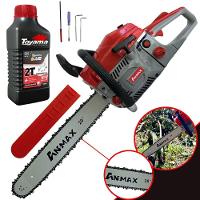 Motosserra Anmax Cs5800a à Gasolina 2t 58cc 3,1hp Sabre 20'' Ponta Rolante Profissional + Óleo Toyama Fg50 500ml - 1
