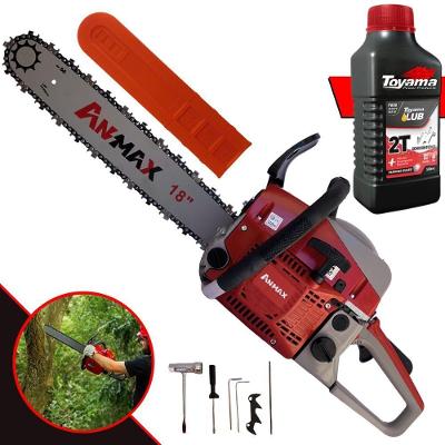 Motosserra Anmax Cs5200b à Gasolina 2t 52cc 2,7hp Sabre 18'' Ponta Rolante Profissional + Óleo Toyama Fg50 500ml