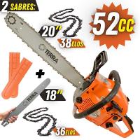 Motosserra Profissional Terra Mt520 à Gasolina 2t 2,5hp 52cc Com Sabre De 18'' E Sabre De 20'' - 2