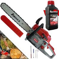 Motosserra Anmax Cs5800a à Gasolina 2t 58cc 3,1hp Sabre 20'' Ponta Rolante Profissional + Óleo Toyama Fg50 500ml - 1