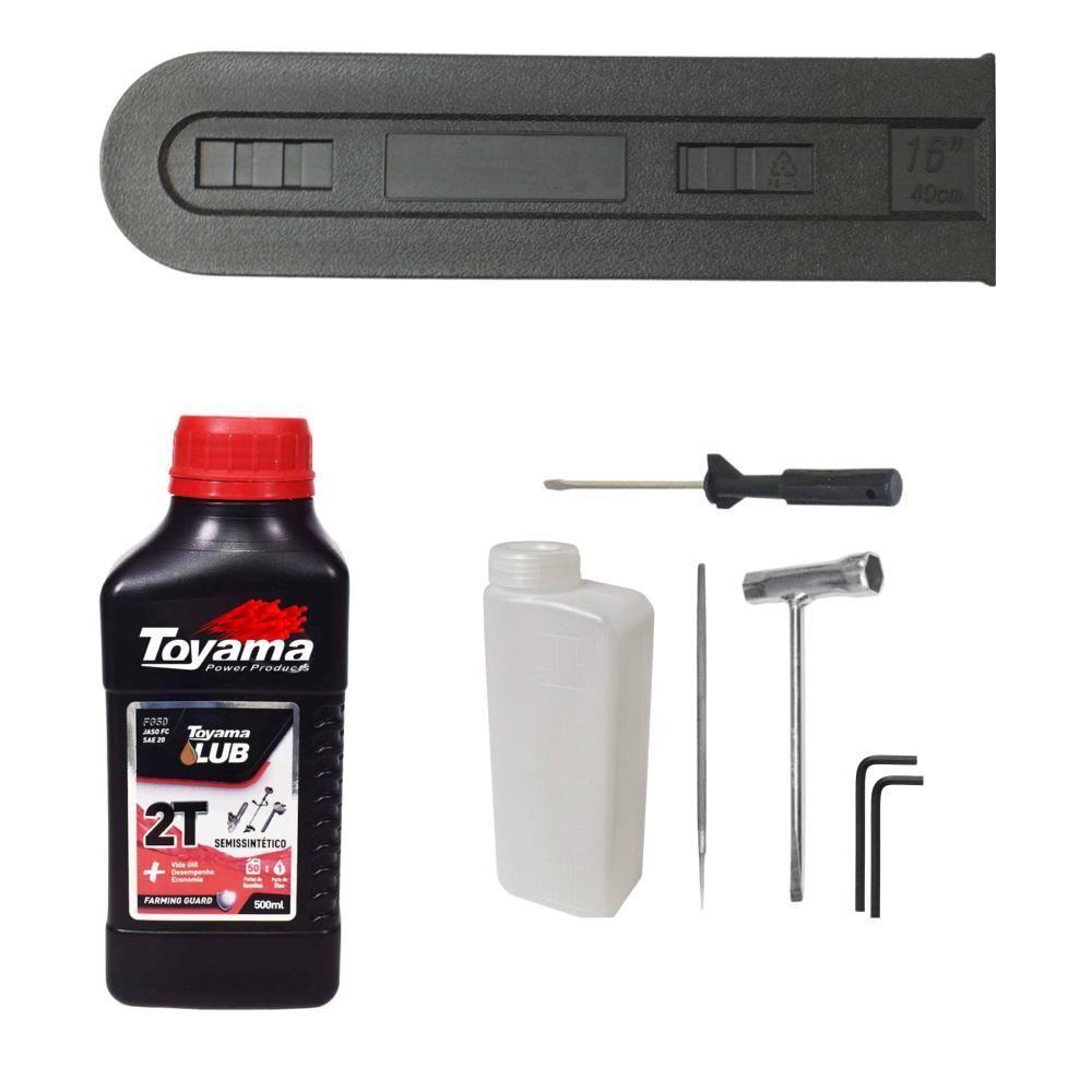 Motosserra Kawashima Kcs 580-e à Gasolina 54cc 2t Com Sabre 18 Polegadas 3300670 + Óleo Toyama Fg50 - 6