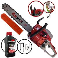 Motosserra Anmax Cs5200b à Gasolina 2t 52cc 2,7hp Sabre 18'' Ponta Rolante Profissional + Óleo Toyama Fg50 500ml - 1