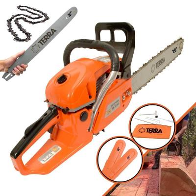 Motosserra Profissional Terra Mt520 à Gasolina 2t 2,5hp 52cc Com Sabre De 18'' E Sabre De 20''