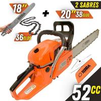 Motosserra Profissional Terra Mt520 à Gasolina 2t 2,5hp 52cc Com Sabre De 18'' E Sabre De 20'' - 2