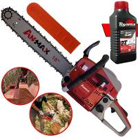 Motosserra Anmax Cs5200b à Gasolina 2t 52cc 2,7hp Sabre 18'' Ponta Rolante Profissional + Óleo Toyama Fg50 500ml - 1