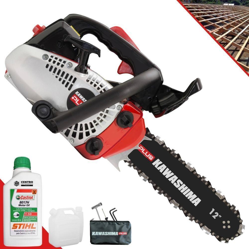 Motosserra Profissional Kawashima Kcs 260-p à Gasolina 25,4cc Com Sabre 12 6600200 + Óleo Stihl 8017 - 1