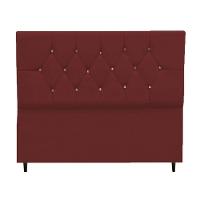 Cabeceira Cama Estofada Box Queen 160 Cm Geovana Suede Bordô - 1