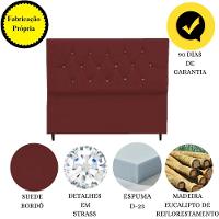 Cabeceira Cama Estofada Box Queen 160 Cm Geovana Suede Bordô - 3