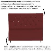 Cabeceira Cama Estofada Box Queen 160 Cm Geovana Suede Bordô - 5