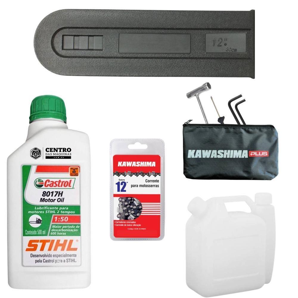 Motosserra Profissional Kawashima Kcs 260-p à Gasolina 25,4cc Com Sabre 12 6600200 + Óleo Stihl 8017 - 5