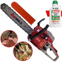 Motosserra Anmax Cs5200b à Gasolina 2t 52cc 2,7hp Sabre 18'' Ponta Rolante Profissional + Óleo Castrol Stihl 500ml - 1