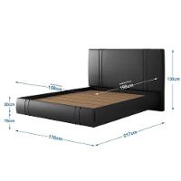 Cama Flutuante Star Queen Size Couro Ecológico Pu - Skybox Pu Preto - 5