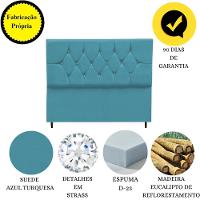 Cabeceira Cama Box King 195 Cm Geovana Suede Azul Turquesa - 2