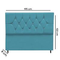 Cabeceira Cama Box King 195 Cm Geovana Suede Azul Turquesa - 7
