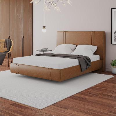 Cama Flutuante Star Queen Size Couro Ecológico Pu - Skybox Pu Caramelo