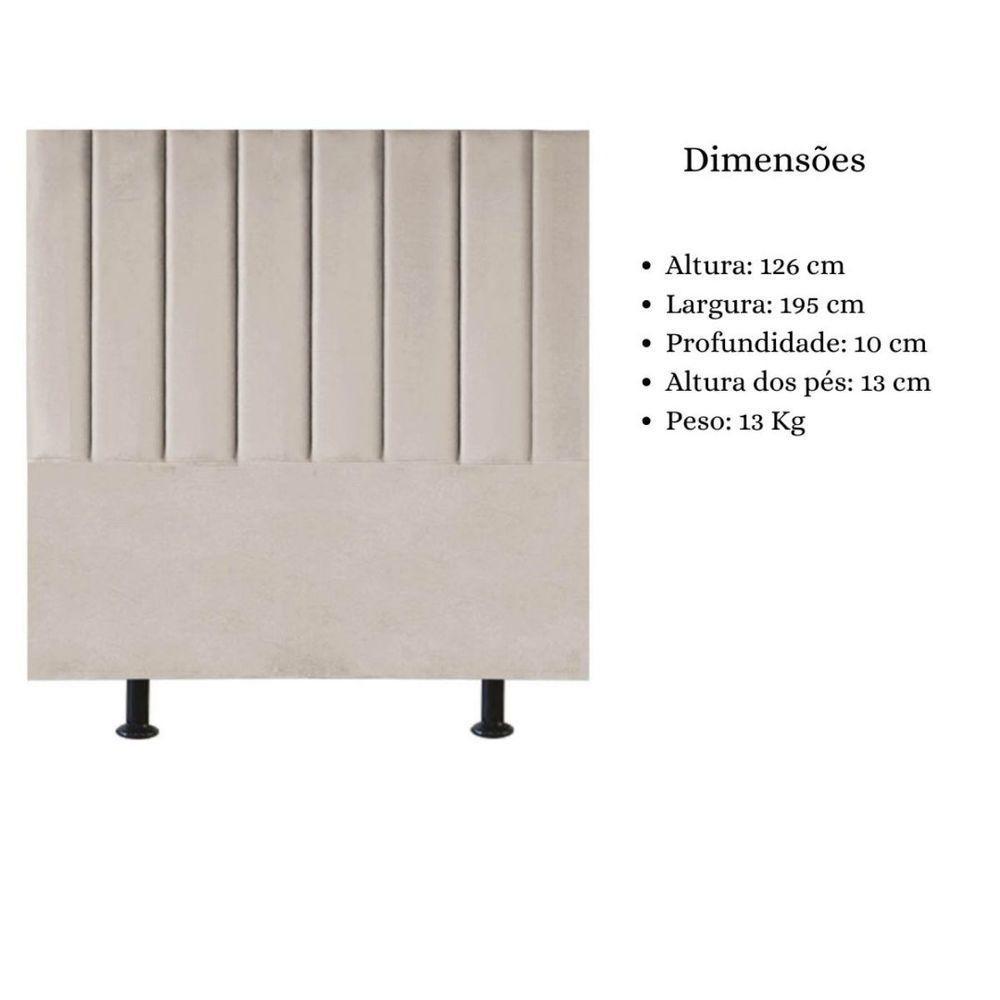 Cabeceira De Cama King Box 195 Cm Karla Carla Corino Cor:bege - 4
