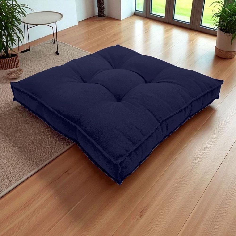 Almofada Futon Decoração 70x70 Cm Azul Marinho - 1