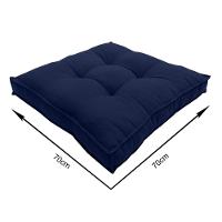 Almofada Futon Decoração 70x70 Cm Azul Marinho - 5