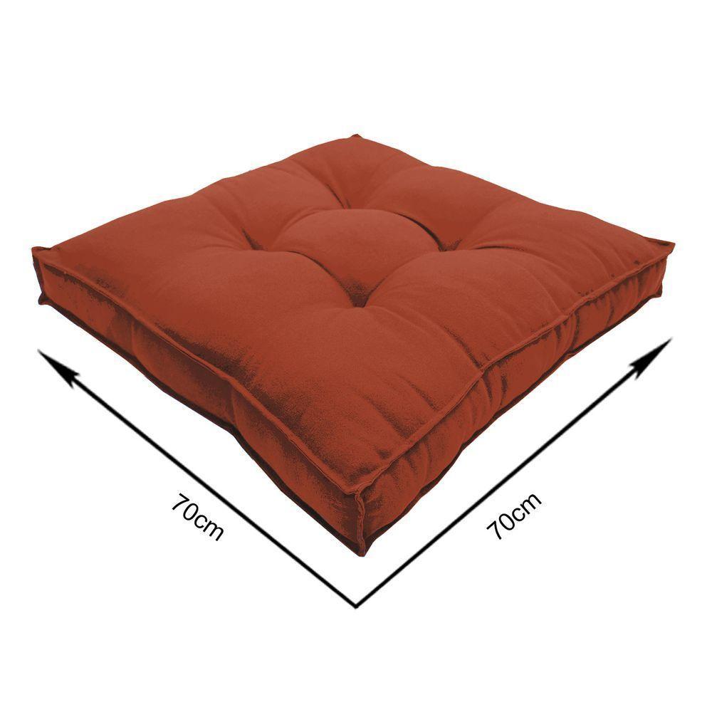 Almofada Futon Decoração 70x70 Cm Terracota - 6