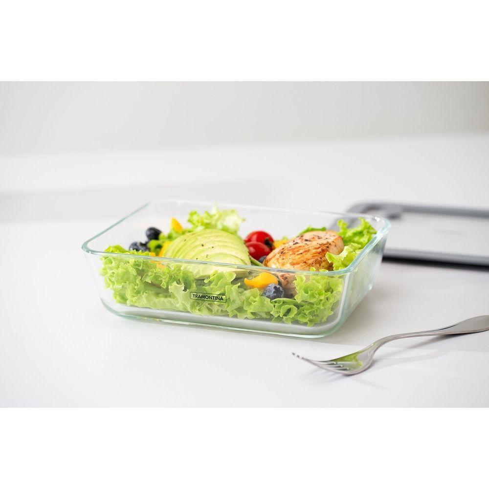 Pote De Vidro Tramontina Vittra Retangular Com Tampa Hermética De Silicone 0,7 L Tramontina - 3