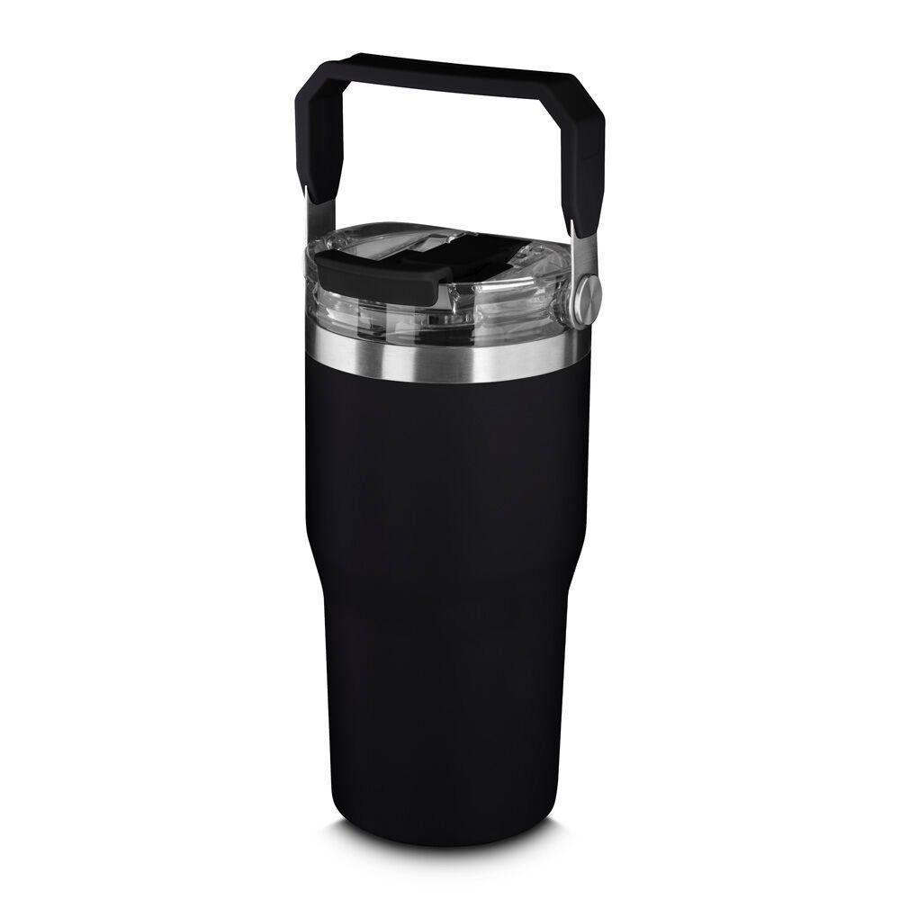 Garrafa Copo Térmico Parede Dupla Em Aço Inox Preta 650ml - 1