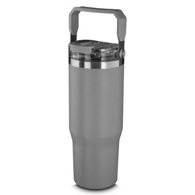 Garrafa Copo Térmico Parede Dupla Em Aço Inox Cinza 950ml