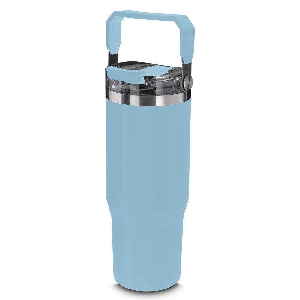 Garrafa Copo Térmico Parede Dupla Em Aço Inox Azul 950ml - 1