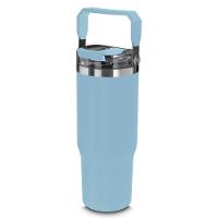 Garrafa Copo Térmico Parede Dupla Em Aço Inox Azul 950ml - 1