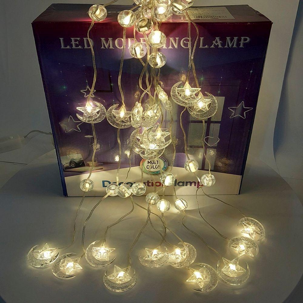 Pisca Cortina Estrelas Natal 80 Lâmpadas Leds 3x1m 110-220v Amarelo - 2