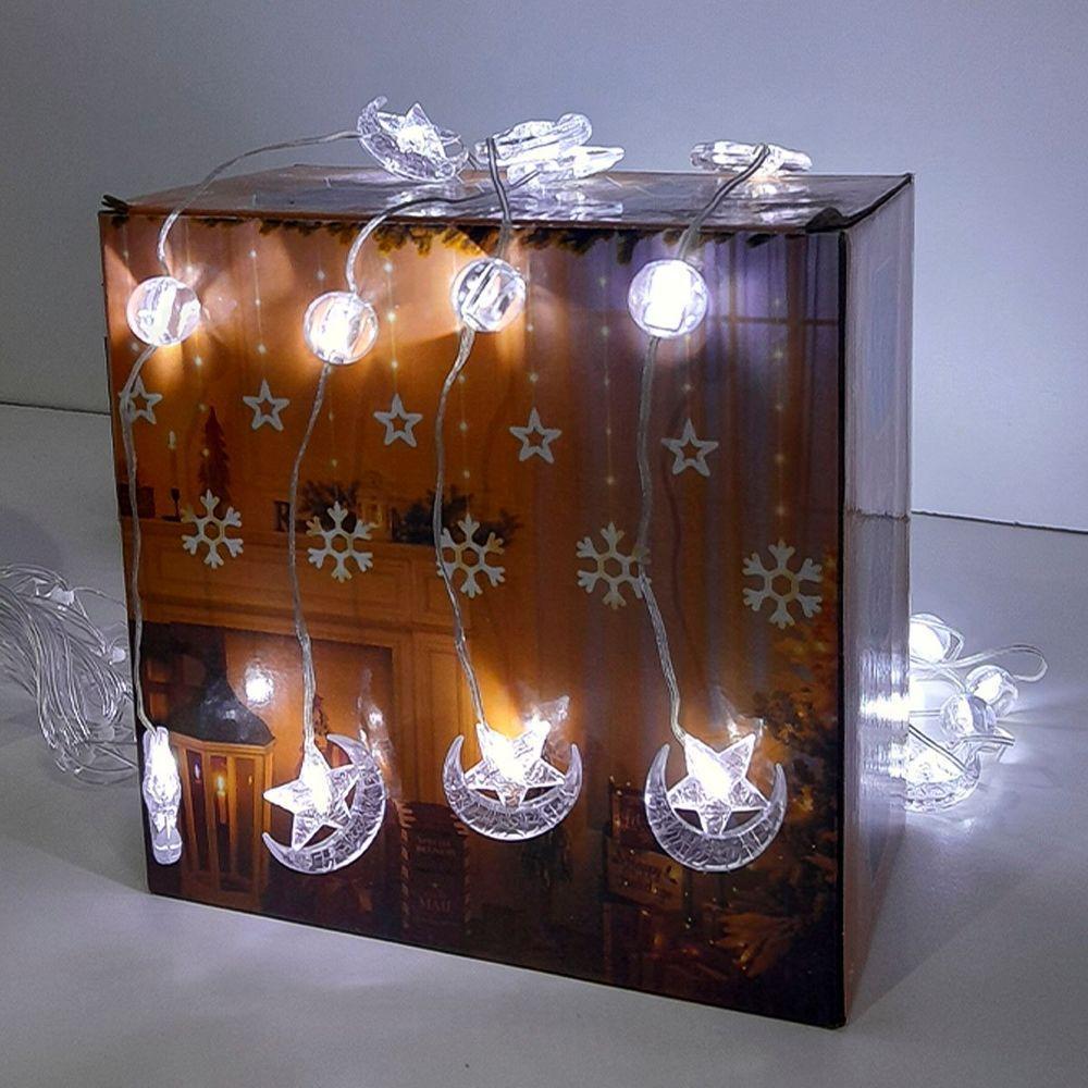 Pisca Cortina Estrelas Natal 80 Lâmpadas Leds 3x1m 110-220v Branco - 4