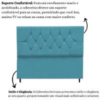 Cabeceira Cama Box Queen 160 Cm Geovana Suede Azul Turquesa