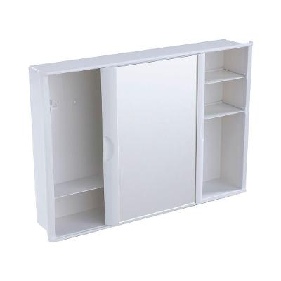 Armário Para Banheiro Astra Versátil Com Espelho E Porta De Correr A23 Embutir-sobrepor Branco