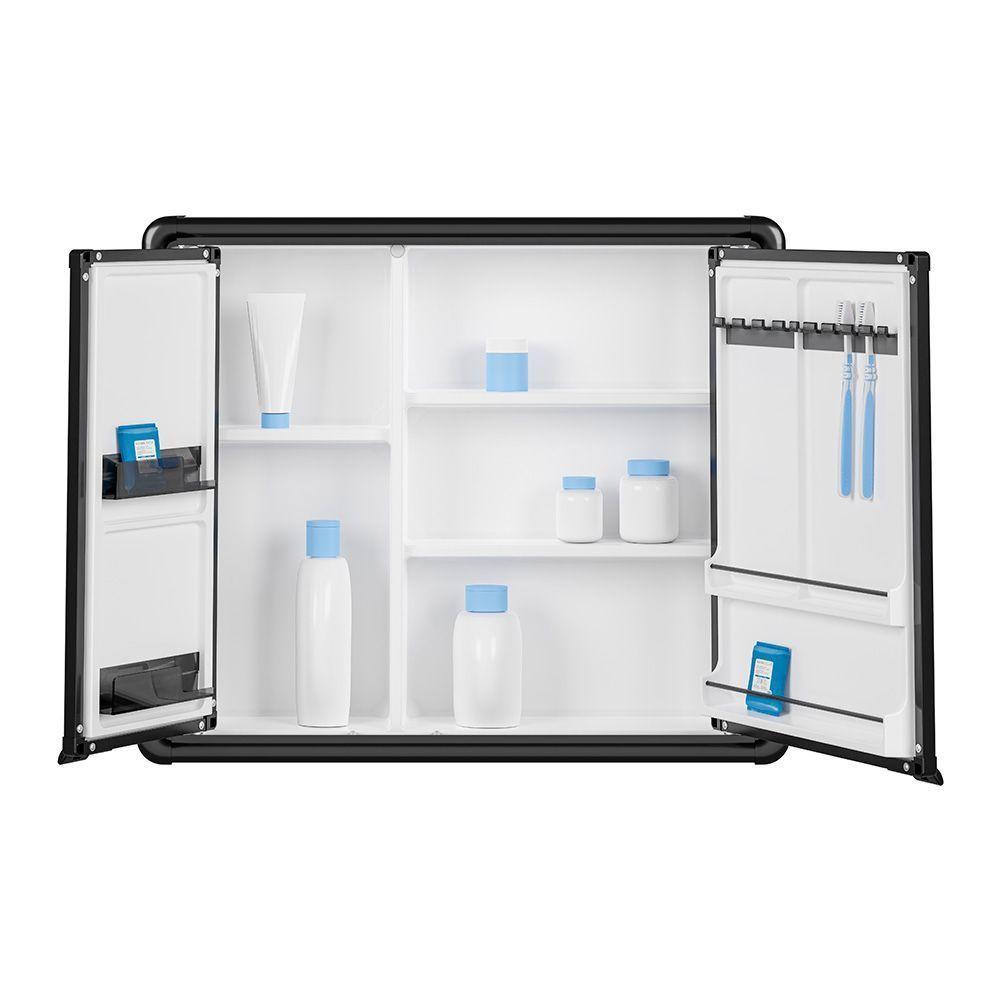 Armário Para Banheiro Com Espelho Astra Lbp16-sc Sobrepor Preto - 5