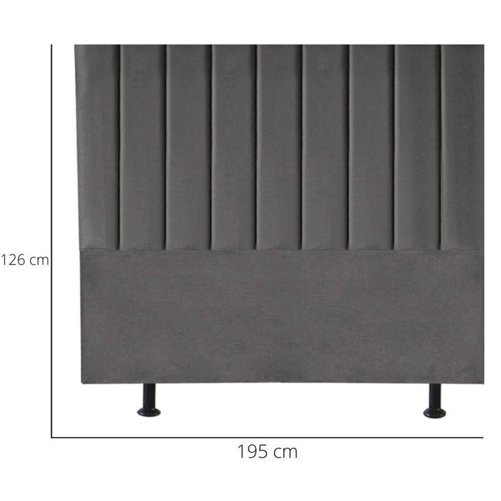 Cabeceira De Cama King Box 195 Cm Karla Carla Corino Cor:cinza - 5