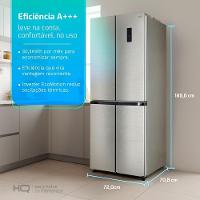 Geladeira Refrigerador HQ Frost Free Inverter Multidoor 426 Litros Inox HQ-426MDFF 110V - 3