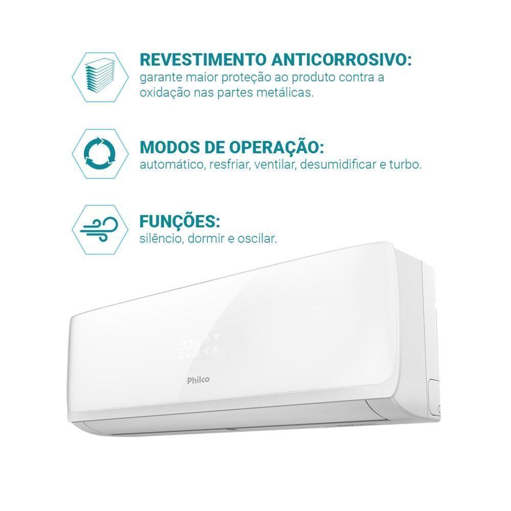 Ar Condicionado Split Philco Hi Wall 9.000 BTU/h Frio Bifásico Branco PAS9FT 220V - 7