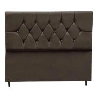Cabeceira Cama Box Estofada Queen 160 Cm Geovana Suede Marrom - 1