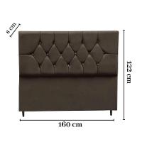 Cabeceira Cama Box Estofada Queen 160 Cm Geovana Suede Marrom - 6