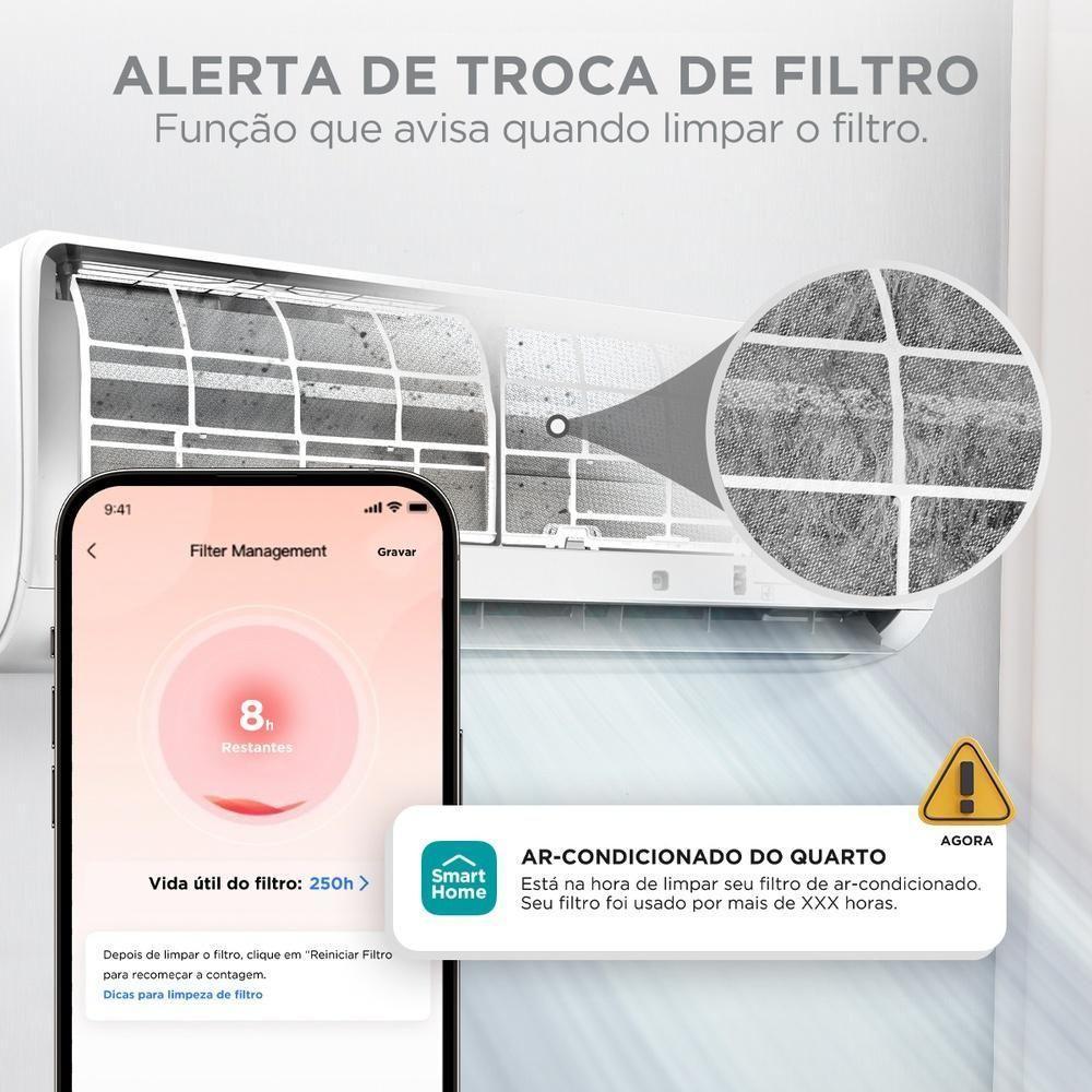 Ar Condicionado Split Midea Hi Wall Inverter AI Ecomaster 9.000 BTU/h Frio Monofásico Branco 220V - 6