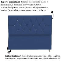 Cabeceira Cama Box King 195 Cm Geovana Suede Azul Marinho - 13