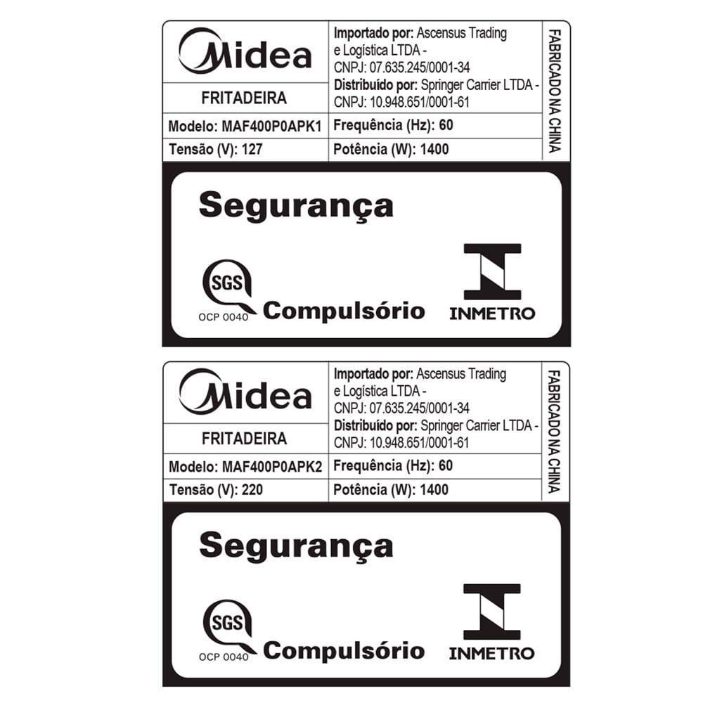 Fritadeira Air Fryer Midea Blackstone Preta 4L 220V MAF400P0APK2 - 7