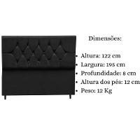 Cabeceira Cama Box King 195 Cm Geovana Suede Preto - 2