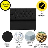 Cabeceira Cama Box King 195 Cm Geovana Suede Preto - 6